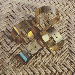 HANDTUCHRING – anpassbares handgraviertes Messing – Familie