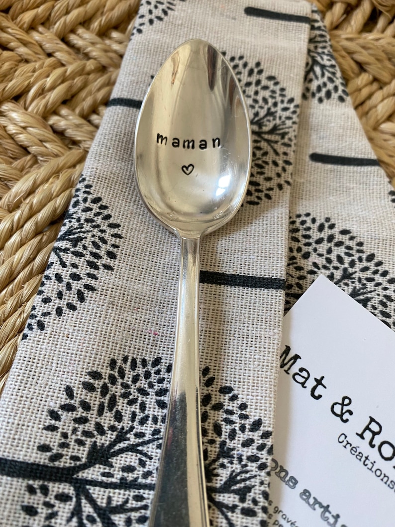 TEASPOON hand engraved and customizable mom/dad image 4