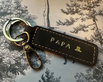 Genuine leather keyring - personalized by hand