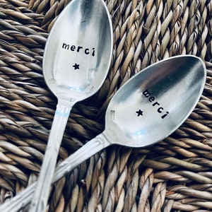 DESSERT SPOON - hand engraved and customizable - message