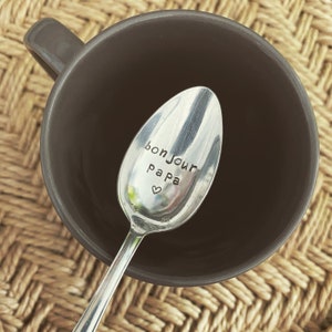 DESSERT SPOON - hand engraved and personalized - dad