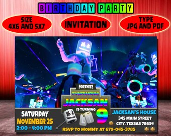 fortnite birthday invitation fortnite invitations for kids birthday party printable invitations jpg file pdf file diy invitation - fortnite birthday party invitations printable