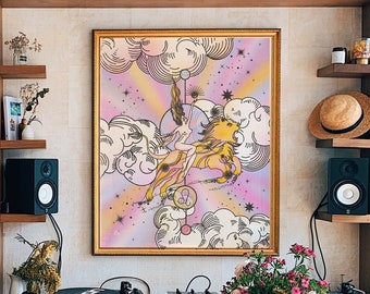 Leo Zodiac Poster: Celestial Witchy Wall Art