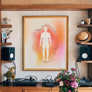 Aura Poster, Grainy Gradient, Protect Your Energy, Retro Gradient Poster, Psychedelic Decor, Aesthetic Decor, 70s Gradient Poster, Mindful