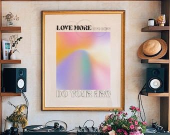 Retro Gradient Aura Poster: 70s Psychedelic Wall Art