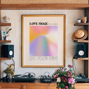 Retro Gradient Poster, Aesthetic Room Decor, Grainy Gradient, Aura Poster, Y2K Decor, Y2K Aesthetic, Don’t Overthink, Psychedelic Home Decor