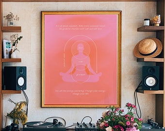 70s Psychedelic Gradient Art Print: Retro Aura Poster