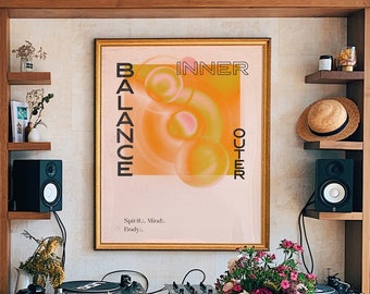 Vintage Psychedelic Aura Poster: 70s Gradient Wall Art
