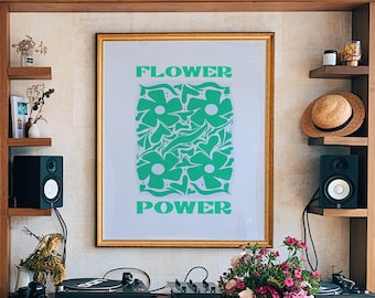 Flower Power Print: Retro 60s Floral Wall Art