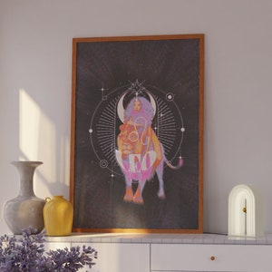 Leo Poster, Geschenk für Löwe, Sternzeichen Druck, Witchy Decor, Celestial Art, Leo Wandkunst, Geburtstagsgeschenk, Astrologie Decor, Leo