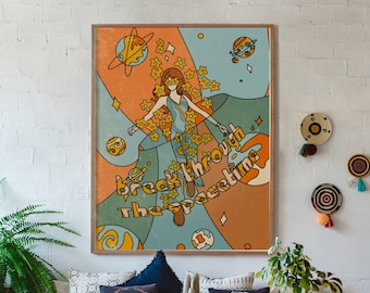 70s Retro Home Decor Print: Boho Hippie Wall Art