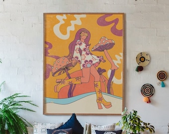 70s Psychedelic Art Print: Retro Hippie Home Decor - Etsy