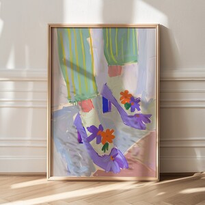 Matisse Style Art Print: Danish Pastel Shoes, Trendy Maximalist Decor