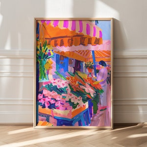 Blumenmarkt Poster, Maximalist Wandkunst, Dänischer Pastell Wand Kunst Drucke, Matisse Blumendruck, Maximalist Art, Tropisches Dekor, Matisse