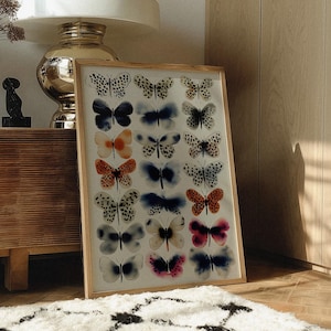 Schmetterling Wandbild: Poster mit auffälliger Musterung, Zeitgenössische Natur, Modernes Abstraktes Dekor