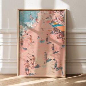 Coastal Beach Scene Art Print: Summer Home Decor
