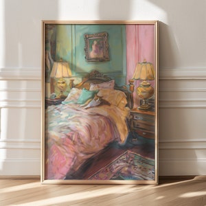 Maximalist Decor, Cat Wall Art, Eclectic Wall Art, Cute Bedroom Decor, Wall Art Prints, Fine Art Print, Maximalist Eclectic Art, Girly Decor