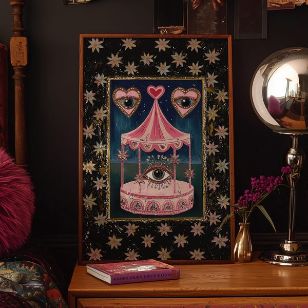 シュールなアイ・カーニバル・プリント：ゴシック・タロット・ウォールアート