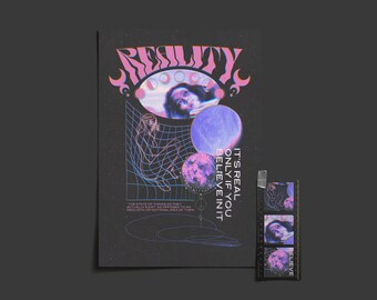 Y2K Psychedelic Aura Art Poster: Retro Gradient Dorm Decor