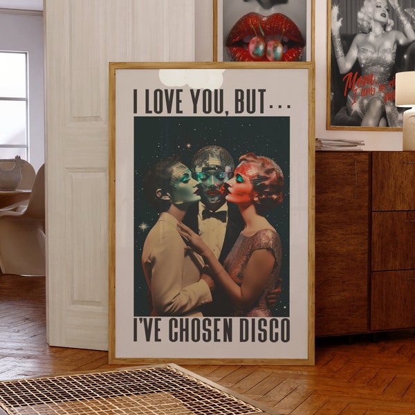 I Chose Disco Art Print, Preppy Dorm Decor