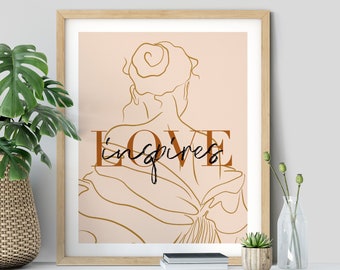 Boho Living Room Decor, Neutral Colors Art Print, Boho Art Prints, Boho Wall Decor, Life Quote, Mid Century Bedroom Decor