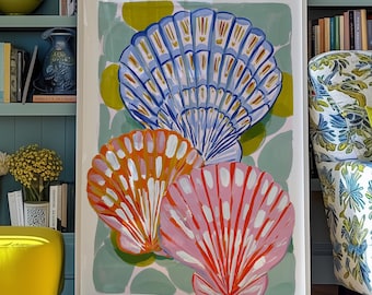 Seashell Wall Art Print: Coastal Beach House Decor