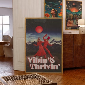 Cartel de los años 70, decoración de los años 70, cartel psicodélico, decoración del hogar psicodélico retro de los años 70, años 70, decoración del dormitorio preppy, ella un diablo, cartel de película vintage