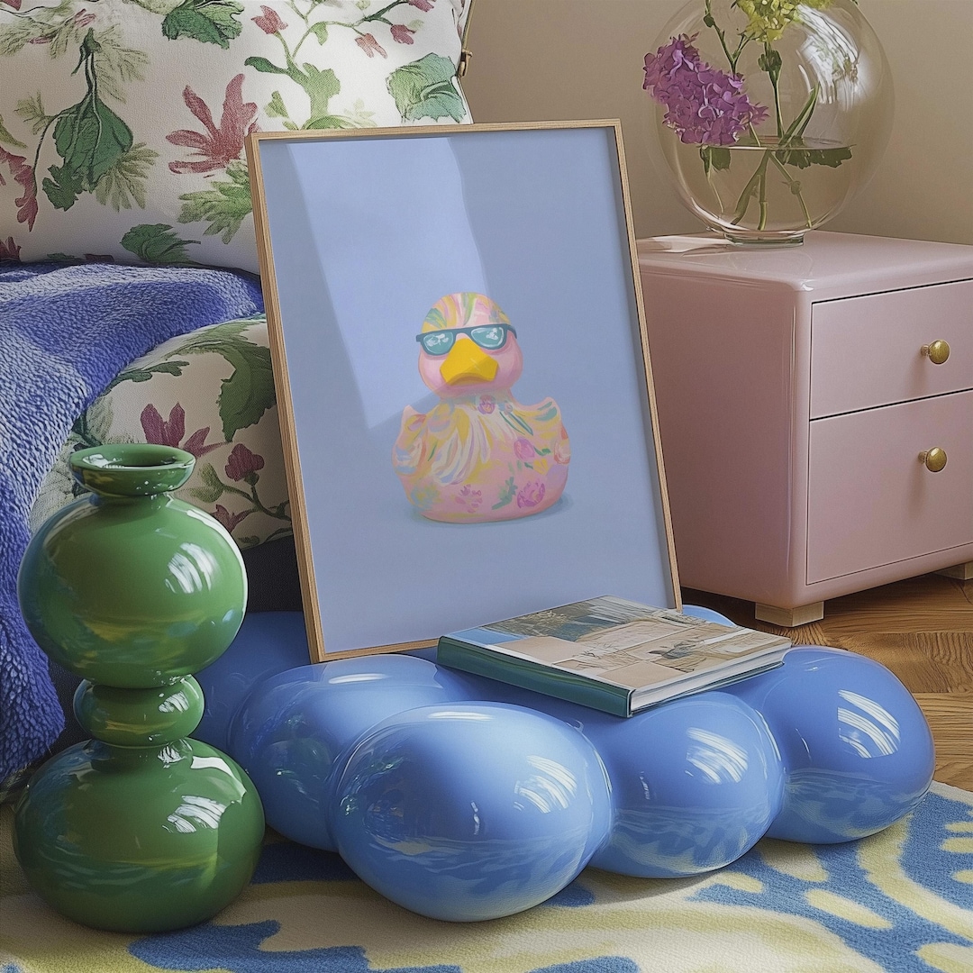 Pastel Rubber Duck Art Print, Fun Bathroom Wall Decor - Etsy