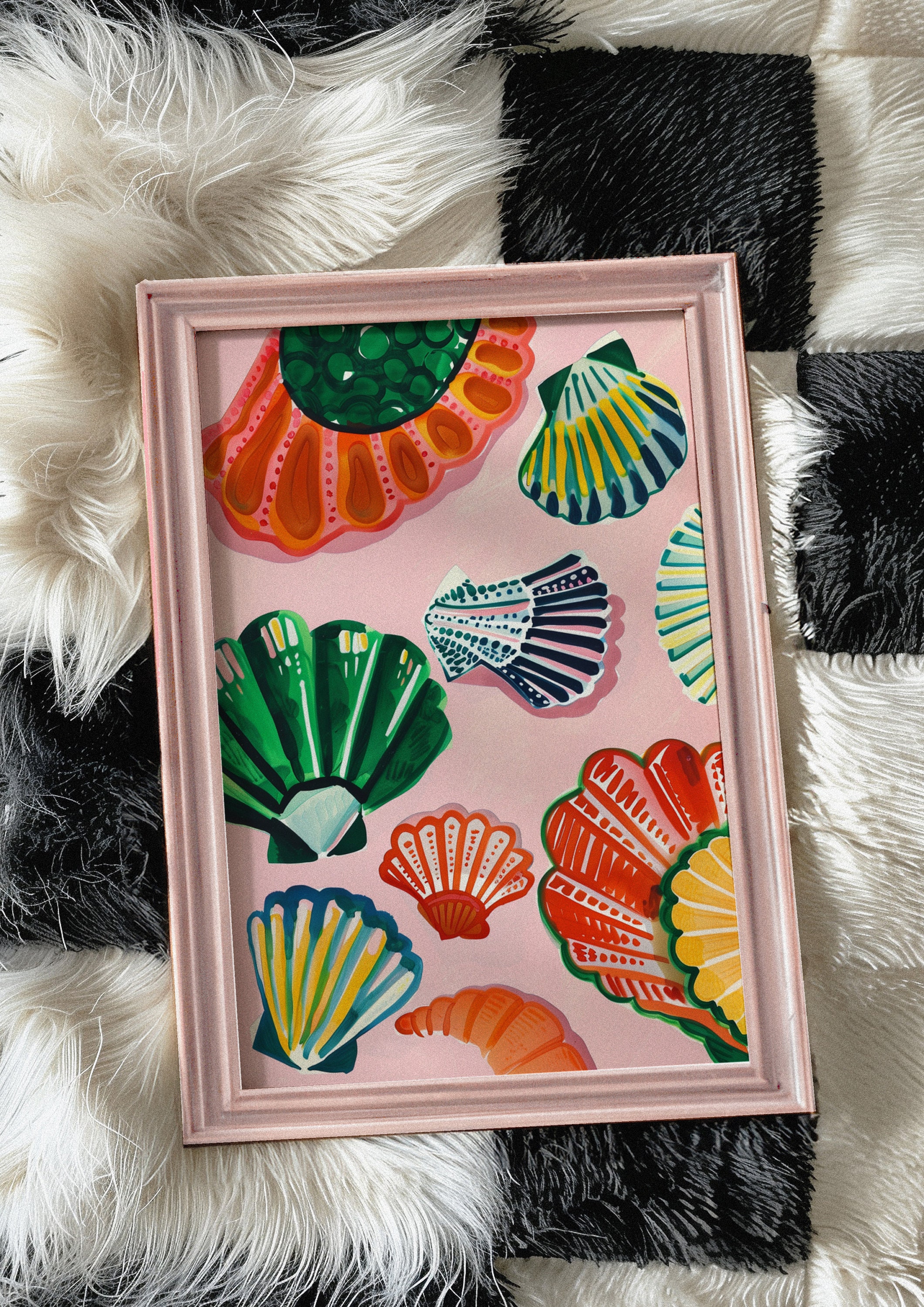 Sea Shells Art Print: Colorful Coastal Wall Decor - Etsy