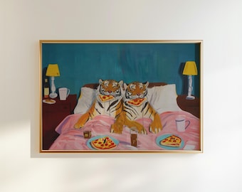 Stampa artistica da parete "Tiger Pizza": decorazione che stimola la dopamina.