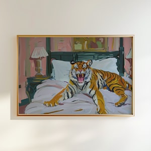 Maximalist Tiger Print, Schlafzimmer Dekor, Tiger Poster, Trendy Tiger Dekor, Dopamin Dekor, Wand Kunst Poster Trendy, Trendige Wandkunst, Kunstdrucke