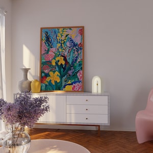 Floraler Kunstdruck: Eklektische Maximalist-Wanddeko