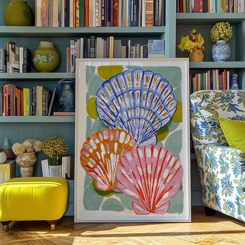 Seashell Wall Art Print: Coastal Beach House Decor - Etsy