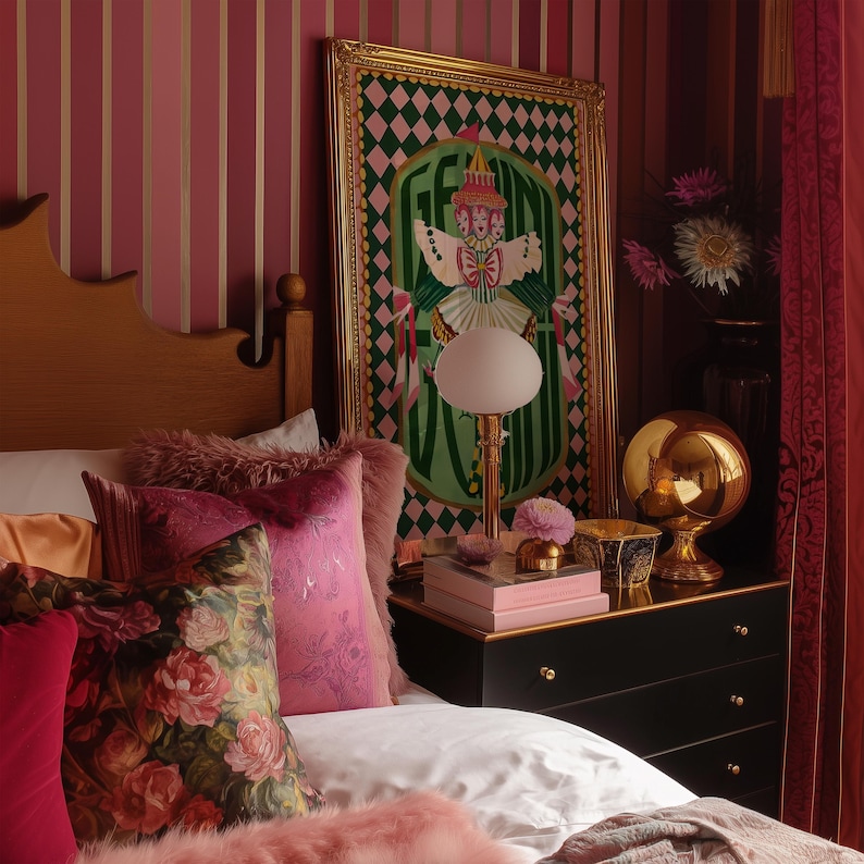 Gemini Zodiac Wall Art: Coquette Astrology Print, Whimsical Circus Poster, Boho Bedroom Decor image 8