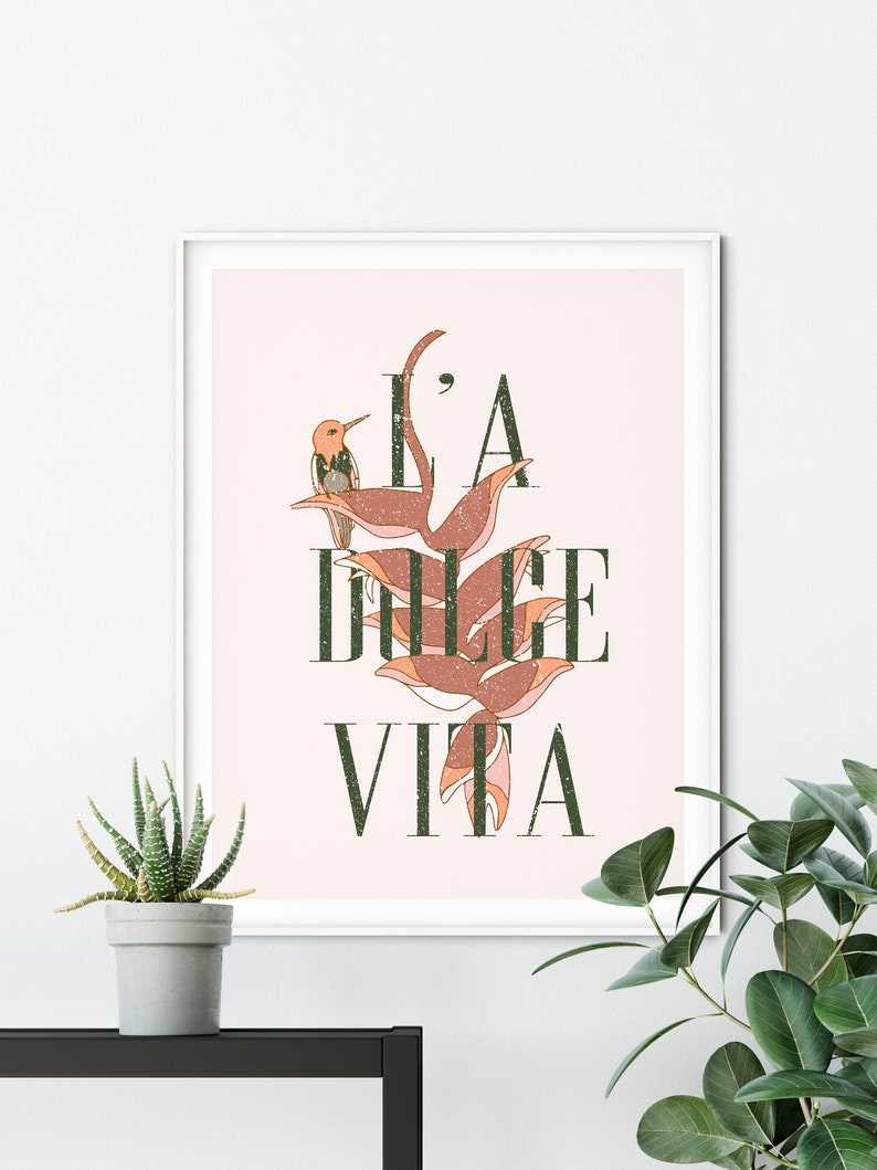 La Dolce Vita Life Quote Boho Wall Decor Handwritten Quote Etsy