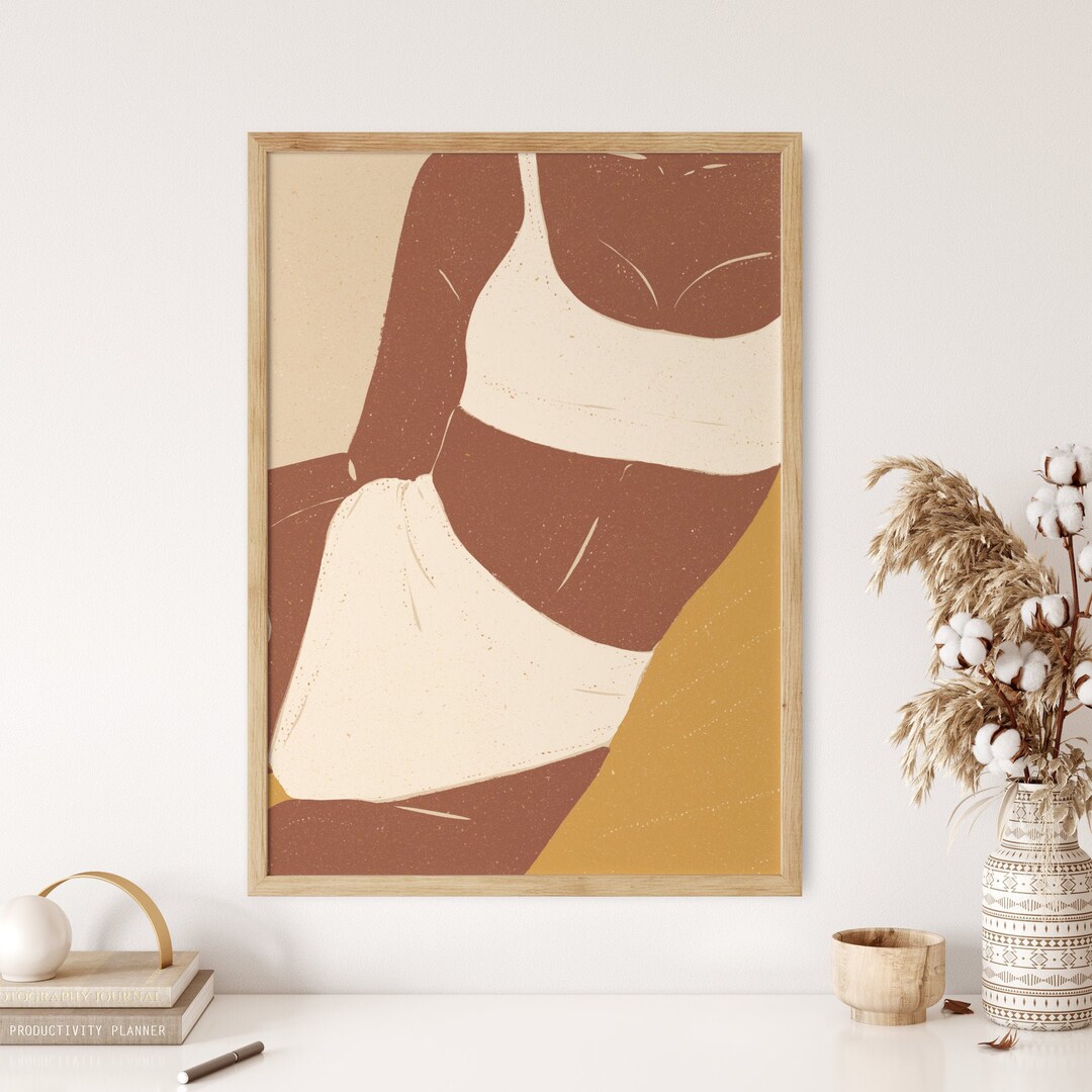 Boho Art Prints, Boho Bedroom Decor, Women Body Print, Boho Wall Decor