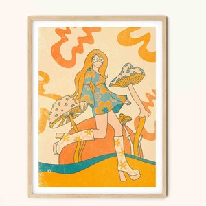 70er Jahre Floral Psychedelisches Print: Retro Wohndekor Bild 2