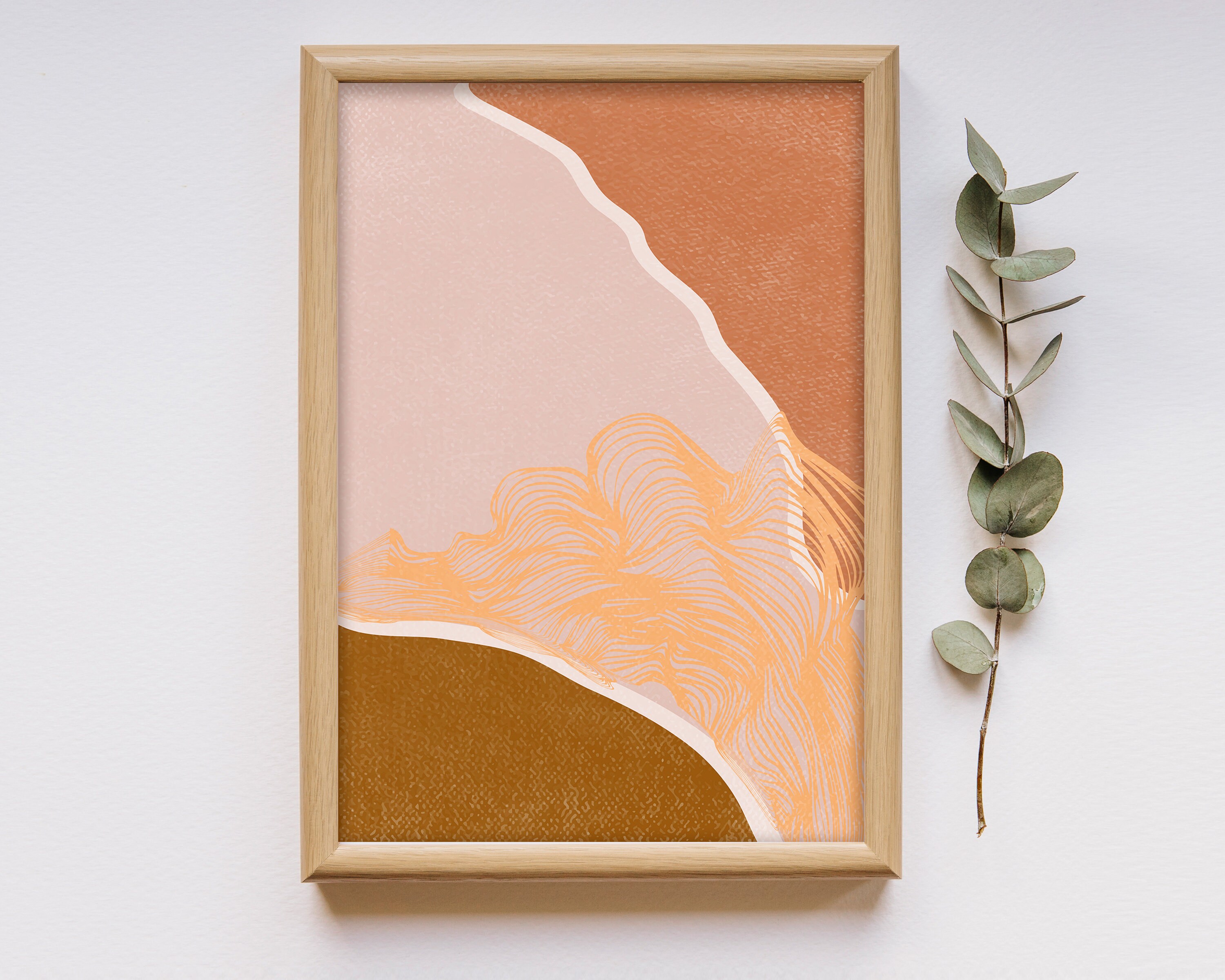 Burnt Orange Wall Decor Boho Wall Decor Abstract Print Home Etsy