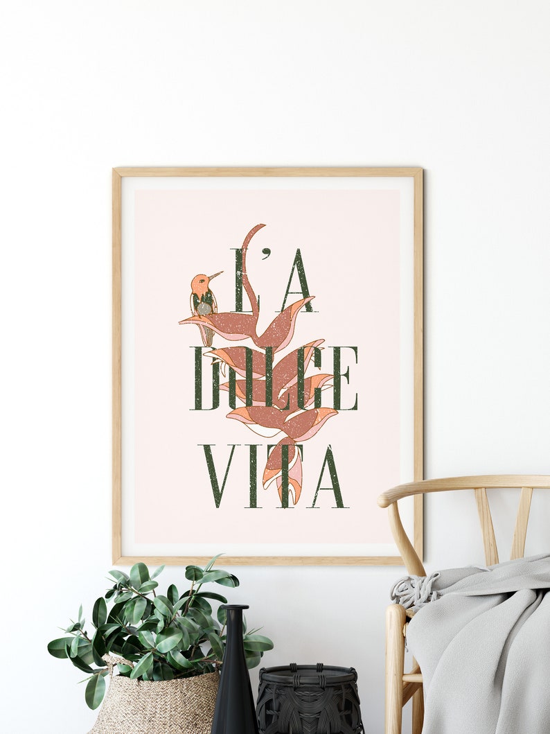 La Dolce Vita Life Quote Boho Wall Decor Citation Etsy France