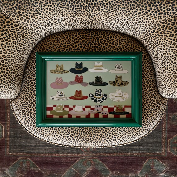 Cowboy Hat Art Print: Whimsical Western Cowgirl Decor
