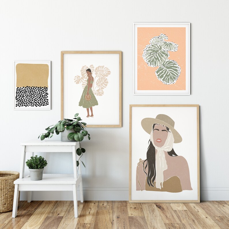 Above Bed Gallery Wall Boho Decor Set of Boho Decor Above Etsy