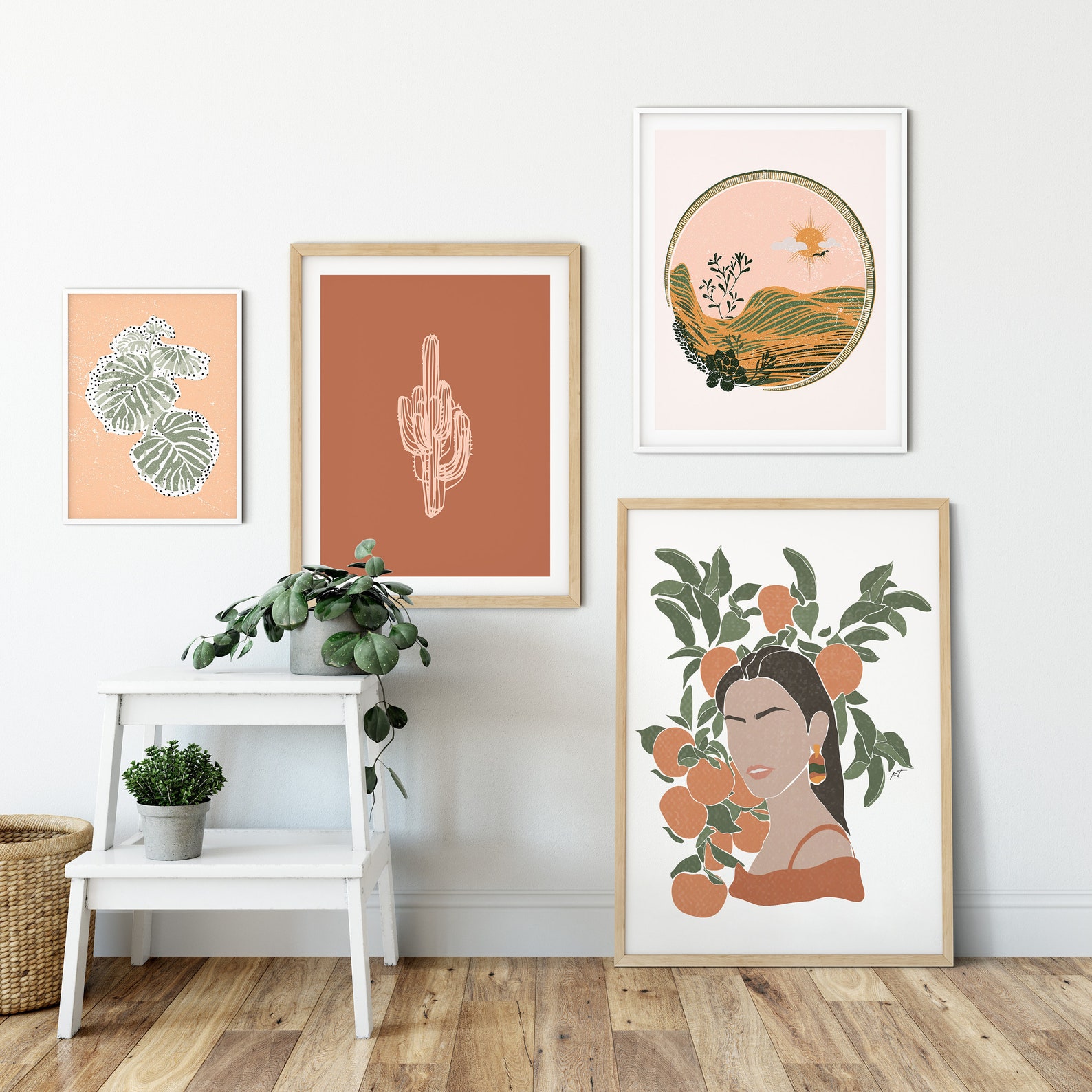 Boho Art Prints Gallery Wall Set of 4 Boho Room Decor Etsy