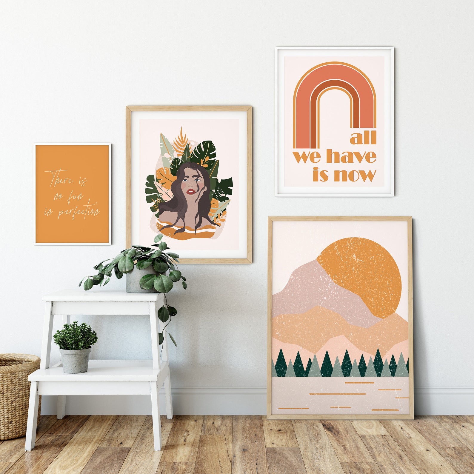 Boho Bedroom Decor Gallery Wall Set Gallery Wall Set of 4 - Etsy