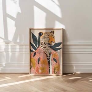 Wall Art Leopard Print Art Boho Bedroom Decor Burnt Orange Home Decor Neutral Wall Art Modern Boho Decor Living Room Wall Art, Eclectic Decor, Bohemian Style, Animal Print Art, Neutral Colors Decor, Boho Living Room Decor, Bedroom Wall Art, Boho Chic