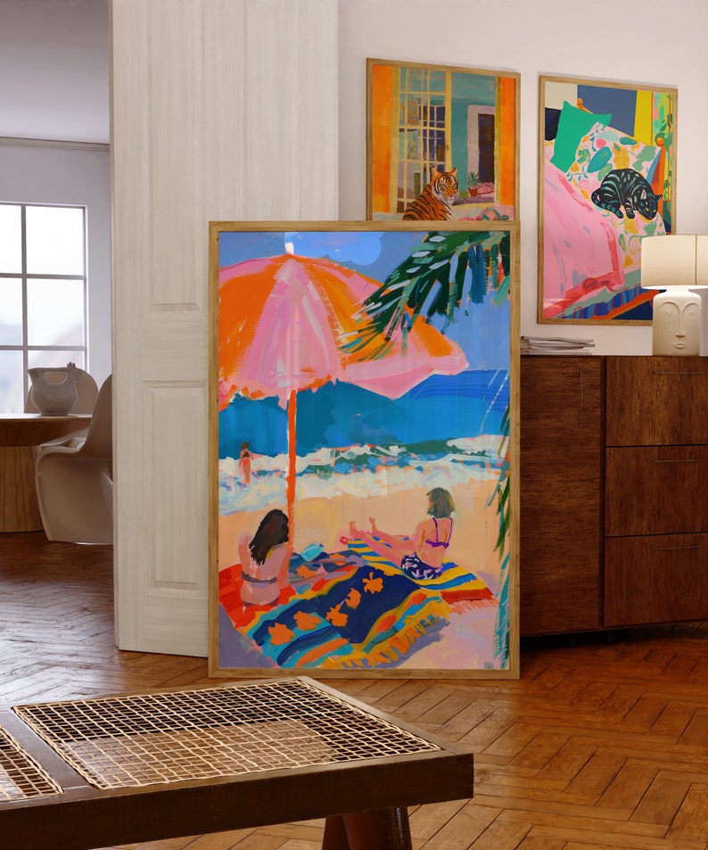 Pastel Coastal Print, Trending Wall Art, Girly Apartment Decor, Beach Print, Costal Decor, Summer Home Decor, Coastal Cowgirl Wall Art
