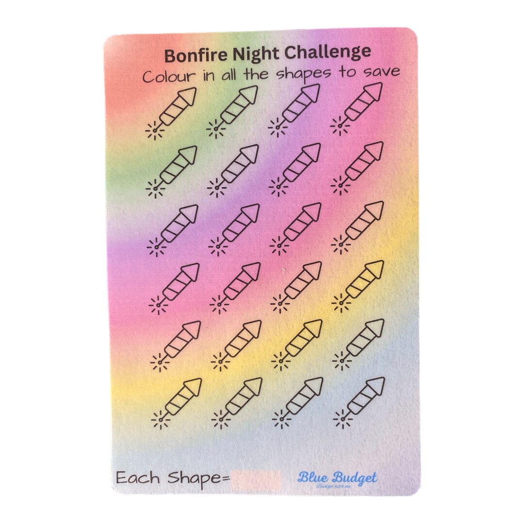 Bonfire Night Laminated Savings Challenge Cards - Etsy