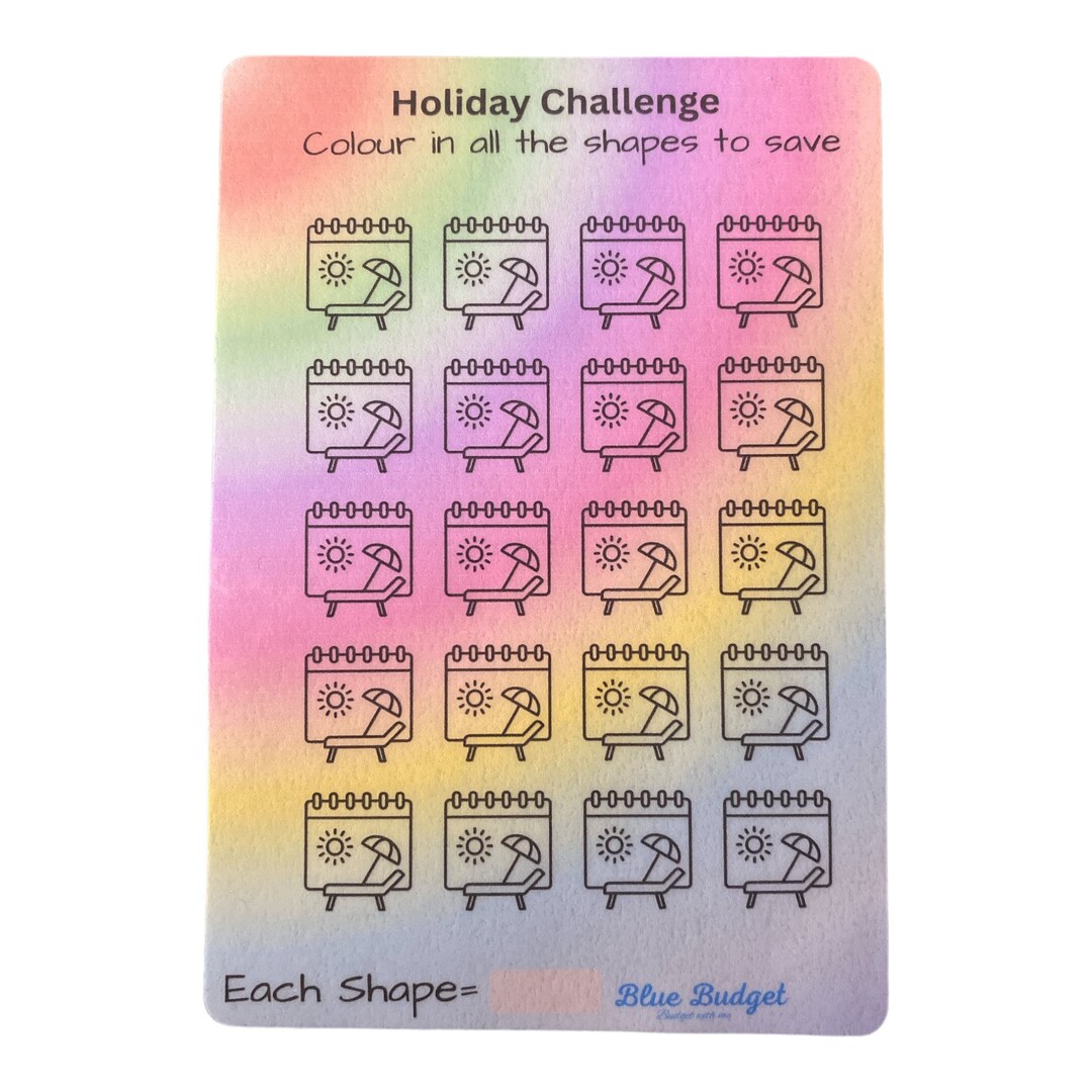 A6 Laminated Holiday Savings Challenge Card: Cash Stuffing UK - Etsy