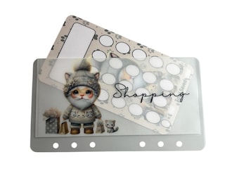 Personalised Gnome Cat Wallet and Matching Write your own Tracker word