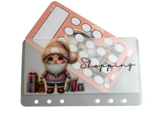 Personalised Gnome Shopping Wallet and Matching Write your own Tracker word