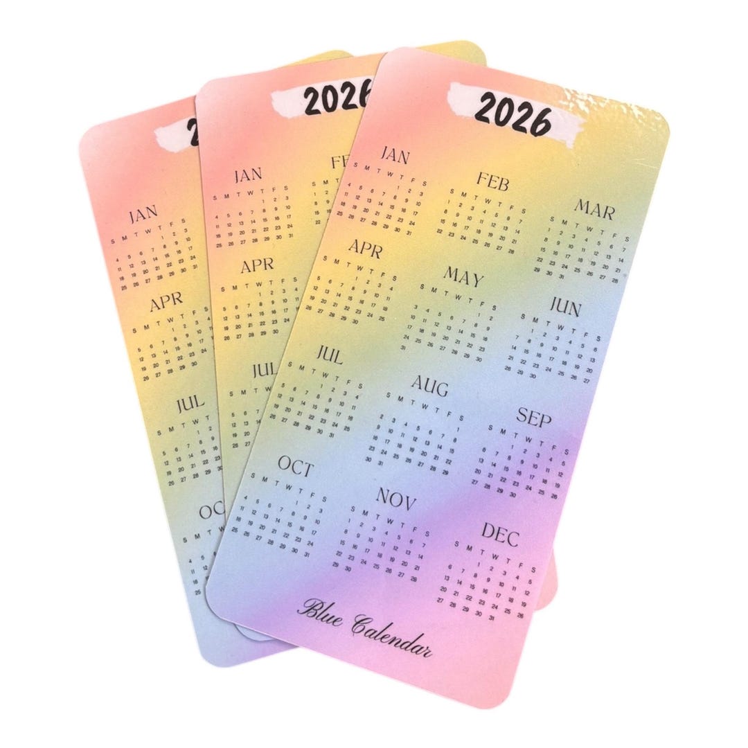 2026 Rainbow A6 Binder Calendar Insert – Small Monthly Planner Card for ...